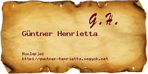 Güntner Henrietta névjegykártya